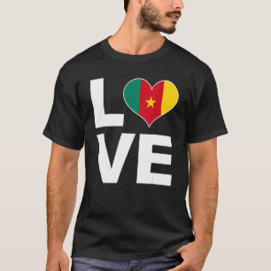 I Love Cameroon Heart Flag Cameroon T-Shirt