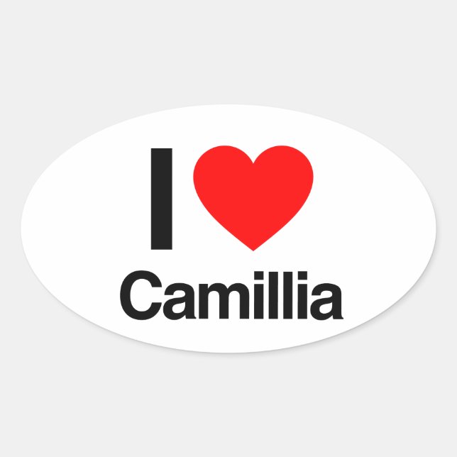 i love camillia oval sticker (Front)