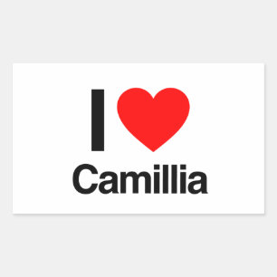 i love camillia rectangular sticker