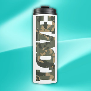 I Love Camouflage Green Brown   Thermal Tumbler