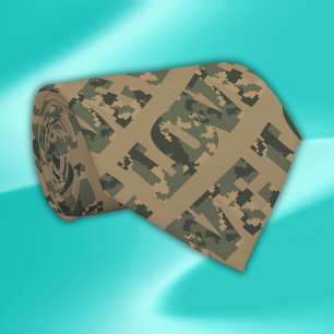 I Love Camouflage Green Brown   Tie