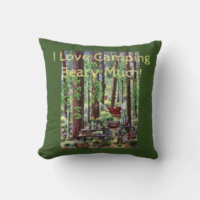 I Love camp Beary Much Pillow (Front)