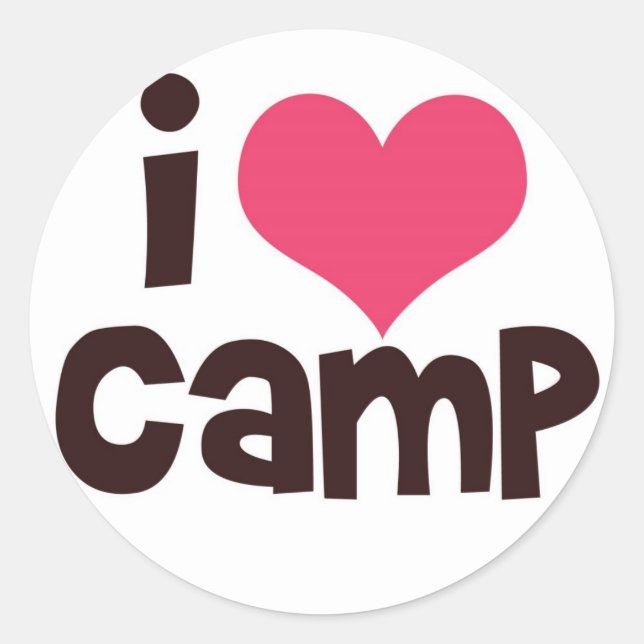I Love Camp Classic Round Sticker (Front)