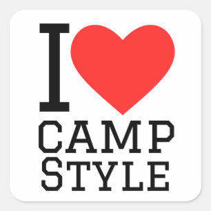 I love camp style  square sticker