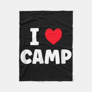 I Love Camp Summer Camp Glamping Fleece Blanket