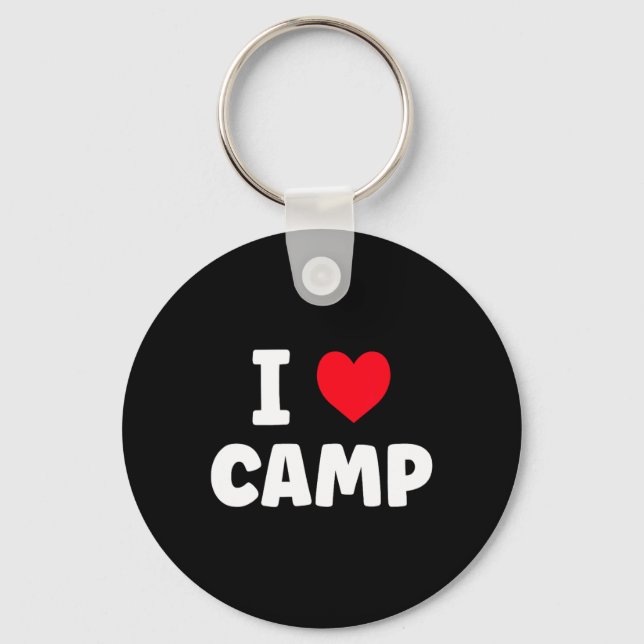 I Love Camp Summer Camp Glamping  Key Ring (Front)