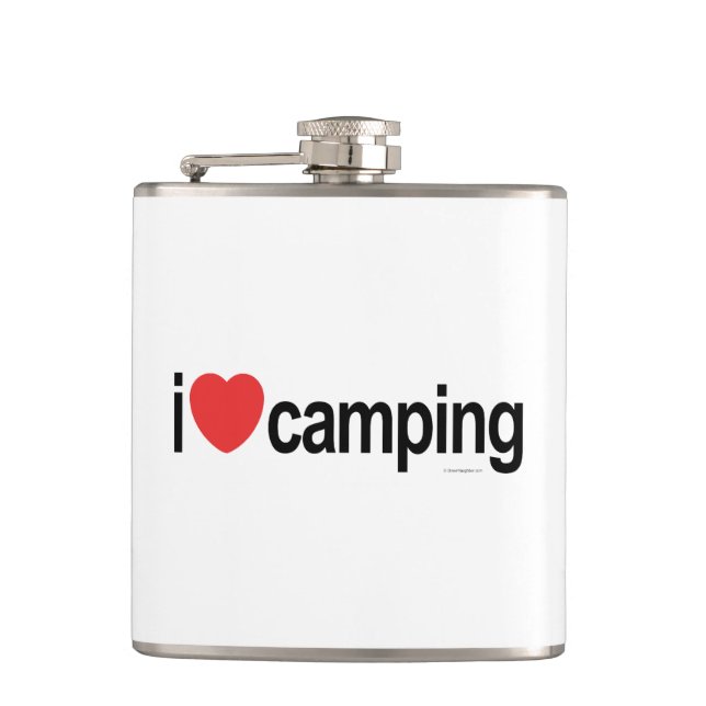 I Love Camping Hip Flask (Front)