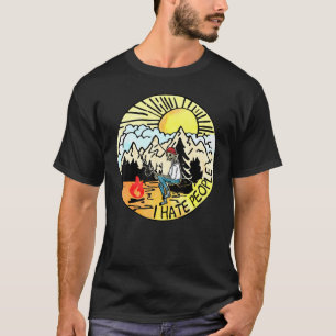 I love Camping I Hate People Outdoors Vintage Skel T-Shirt