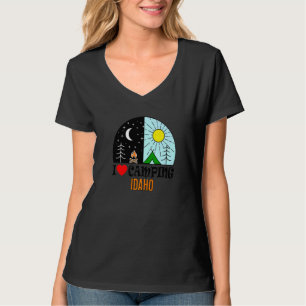 I Love Camping Idaho America Outdoors Nature Hikin T-Shirt