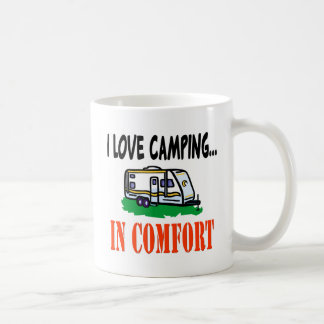 I love camping in comfort coffee mug