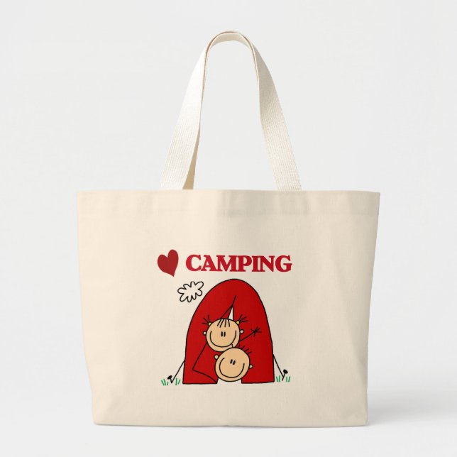 I Love Camping Large Tote Bag (Front)