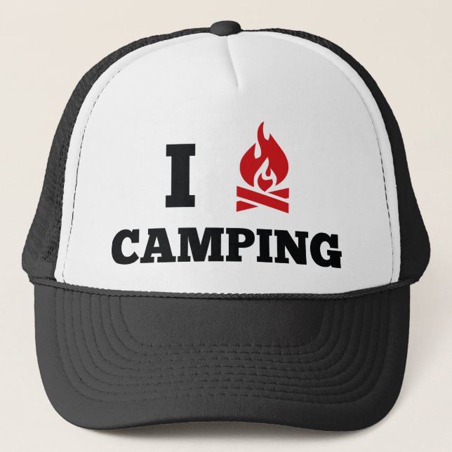 I Love Camping Trucker Hat (Front)