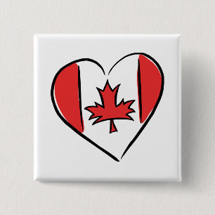 I Love Canada 15 Cm Square Badge