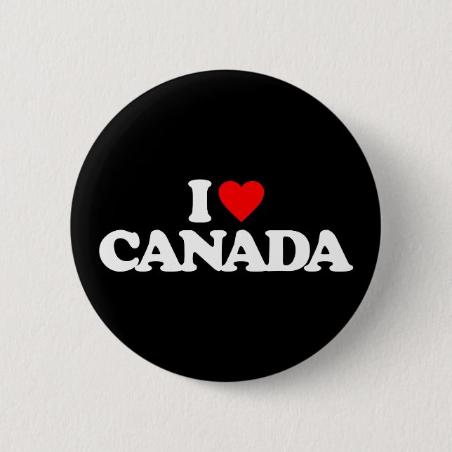 I LOVE CANADA 6 CM ROUND BADGE (Front)