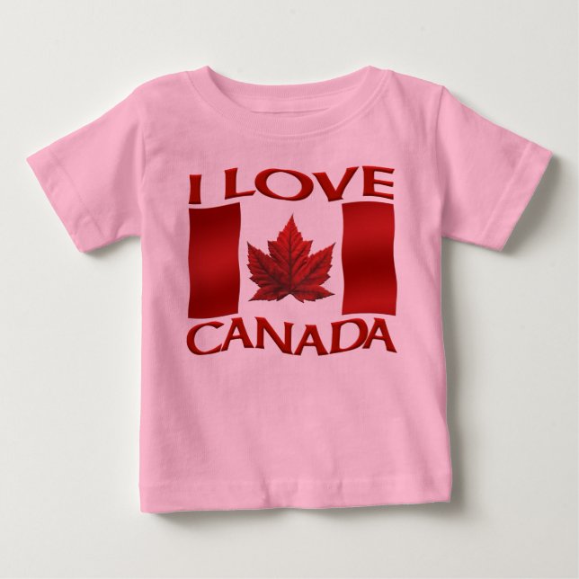 I Love Canada Baby T-Shirt Canada Baby Shirts (Front)