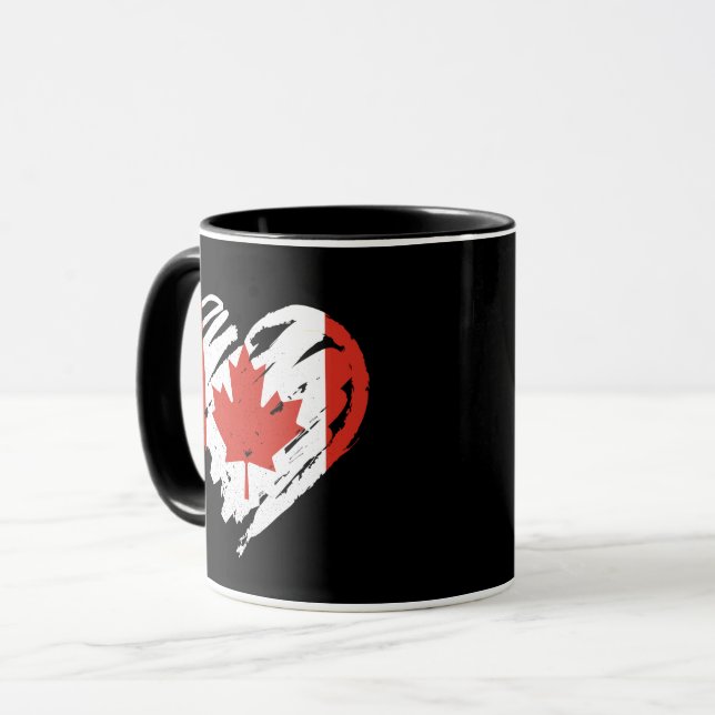 I Love Canada - Canadian Flag Heart Mug (Front Left)