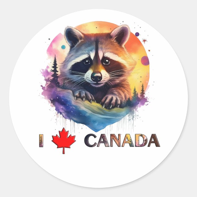 I love Canada Classic Round Sticker (Front)