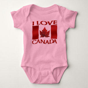I Love Canada Creeper Baby Canada One-Piece Shirt