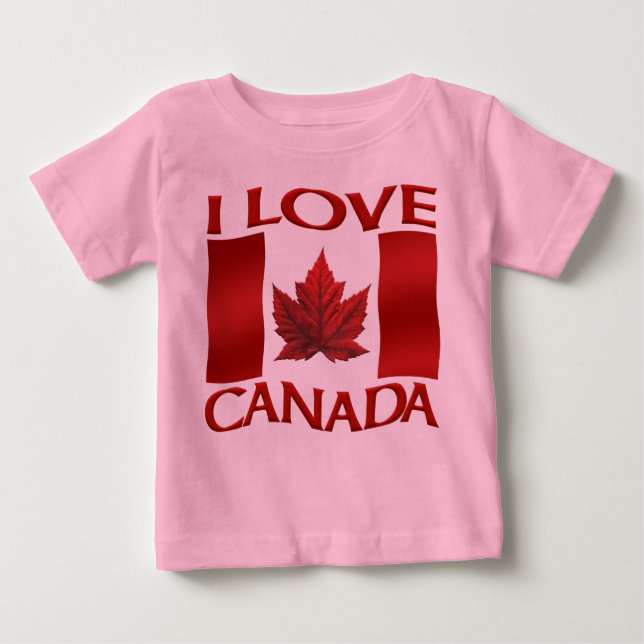 I Love Canada Creeper Organic Baby Canada Shirt (Front)