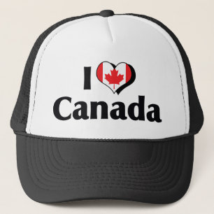 I Love Canada Flag Trucker Hat