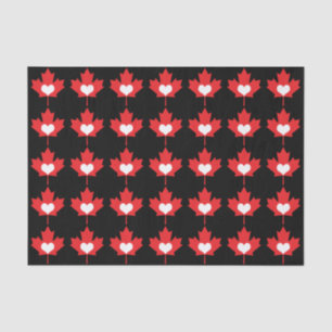 I Love Canada Heart and Maple Leaf Tissue Paper