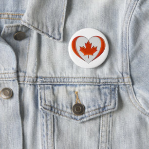 I Love Canada Heart Flag Maple Leaf Not for Sale 6 Cm Round Badge