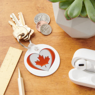 I Love Canada Heart Flag Maple Leaf Not for Sale Key Ring