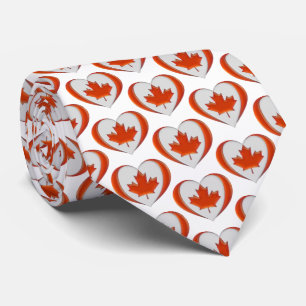 I Love Canada Heart Flag Maple Leaf Not for Sale Tie