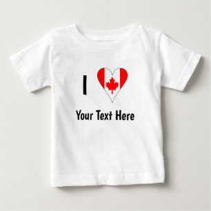 I Love (Canada Heart Flag) Your Black Text Baby T-Shirt