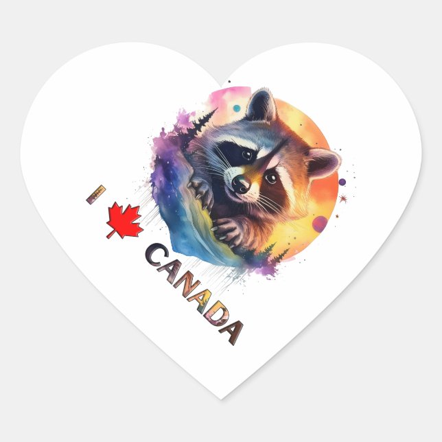 I love Canada Heart Sticker (Front)