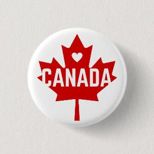 I love Canada leaf 3 Cm Round Badge