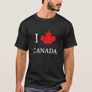 I Love Canada Maple Leaf Heart Canada Day Tee