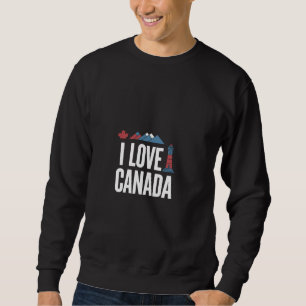 I Love Canada Maple Leaf Mountains Lighthouse Sweatshirt