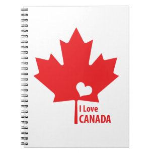 I love Canada Maple Leaf Spiral Notebook