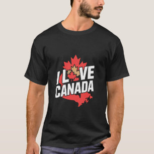 I Love Canada Maple Leaf Statement T-Shirt