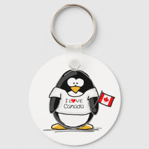 I Love Canada Penguin Key Ring