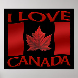 I Love Canada Poster Canada Souvenir Poster Print