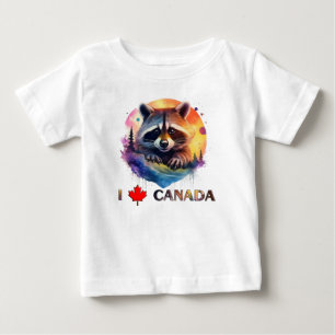 I love Canada, racoon, Baby T-Shirt