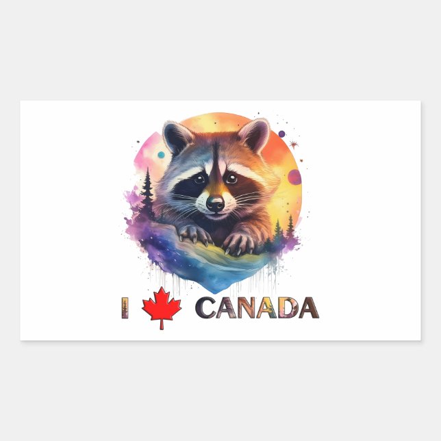 I love Canada Rectangular Sticker (Front)