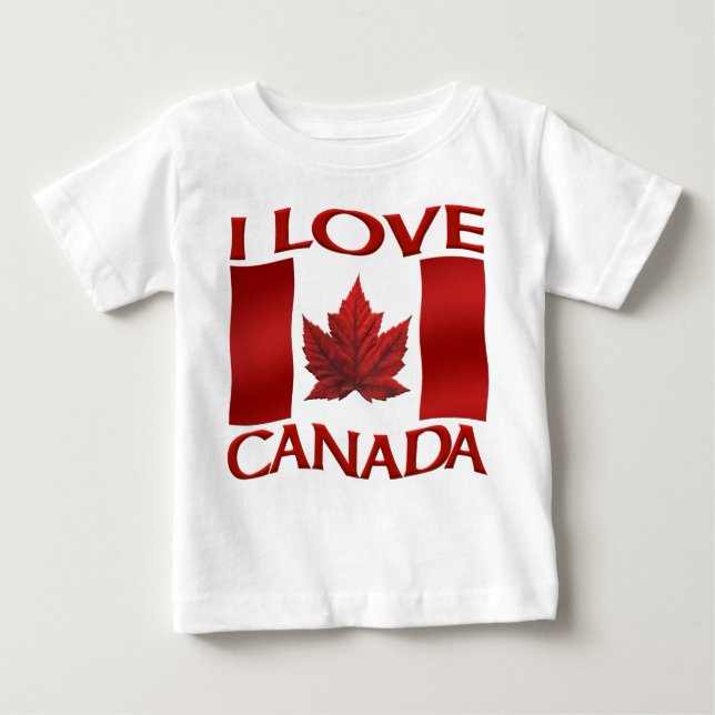 I Love Canada Souvenir Romper Baby Canada Romper T-Shirt (Front)
