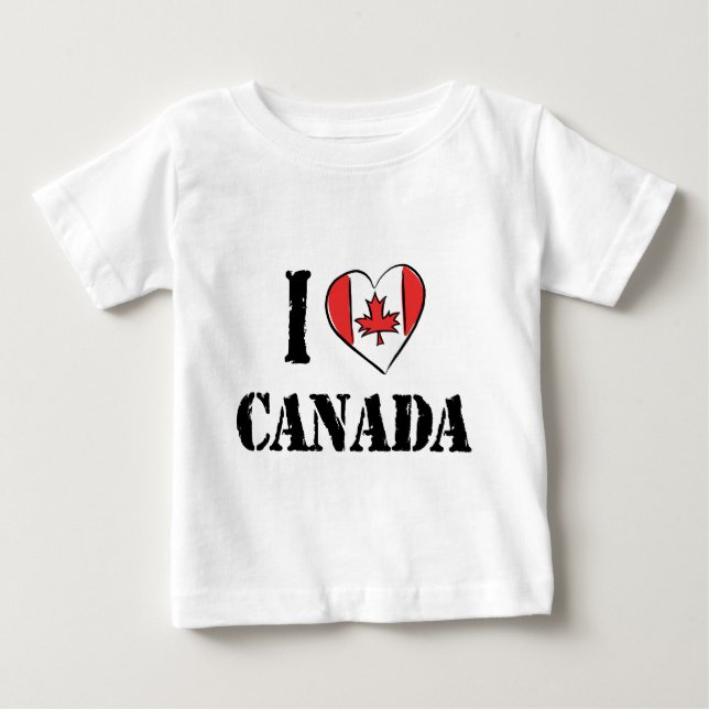 I Love Canada T Shirt Baby (Front)