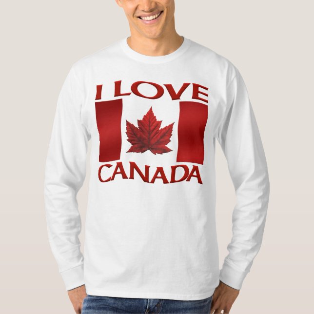 I Love Canada T-shirt Canada Souvenir Sports Shirt (Front)