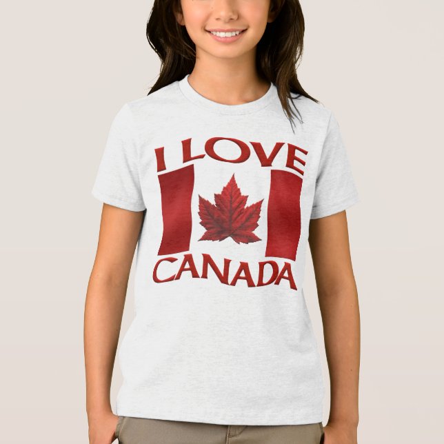 I Love Canada T-shirt Kid's Souvenir Canada Shirt (Front)