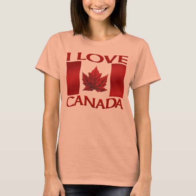I Love Canada T-shirt Lady's Souvenir Canada Shirt (Front)