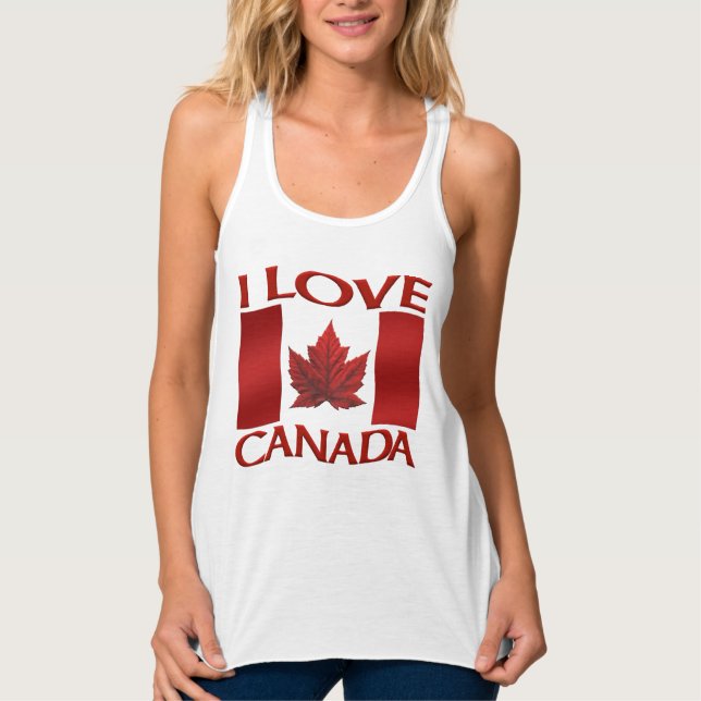 I Love Canada T-shirt Women's Canada Souvenir Tops (Front)