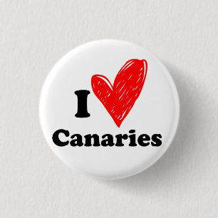 I love Canaries 3 Cm Round Badge