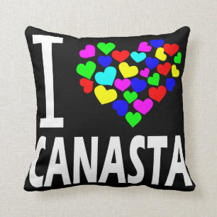 i love canasta card game rummy hearts gift idea cushion