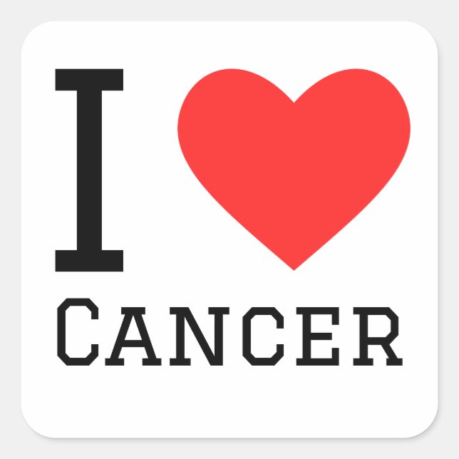 I love cancer square sticker (Front)