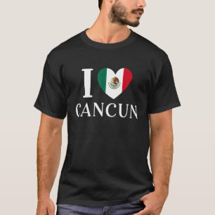 I Love Cancun Heart Mexico Flag 1 T-Shirt