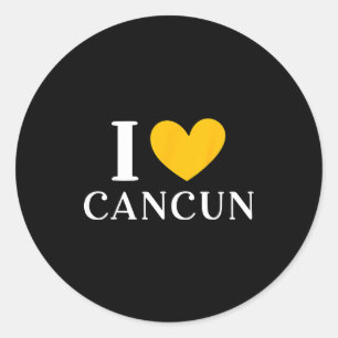 I Love Cancun Mexico Vacation _2  Classic Round Sticker